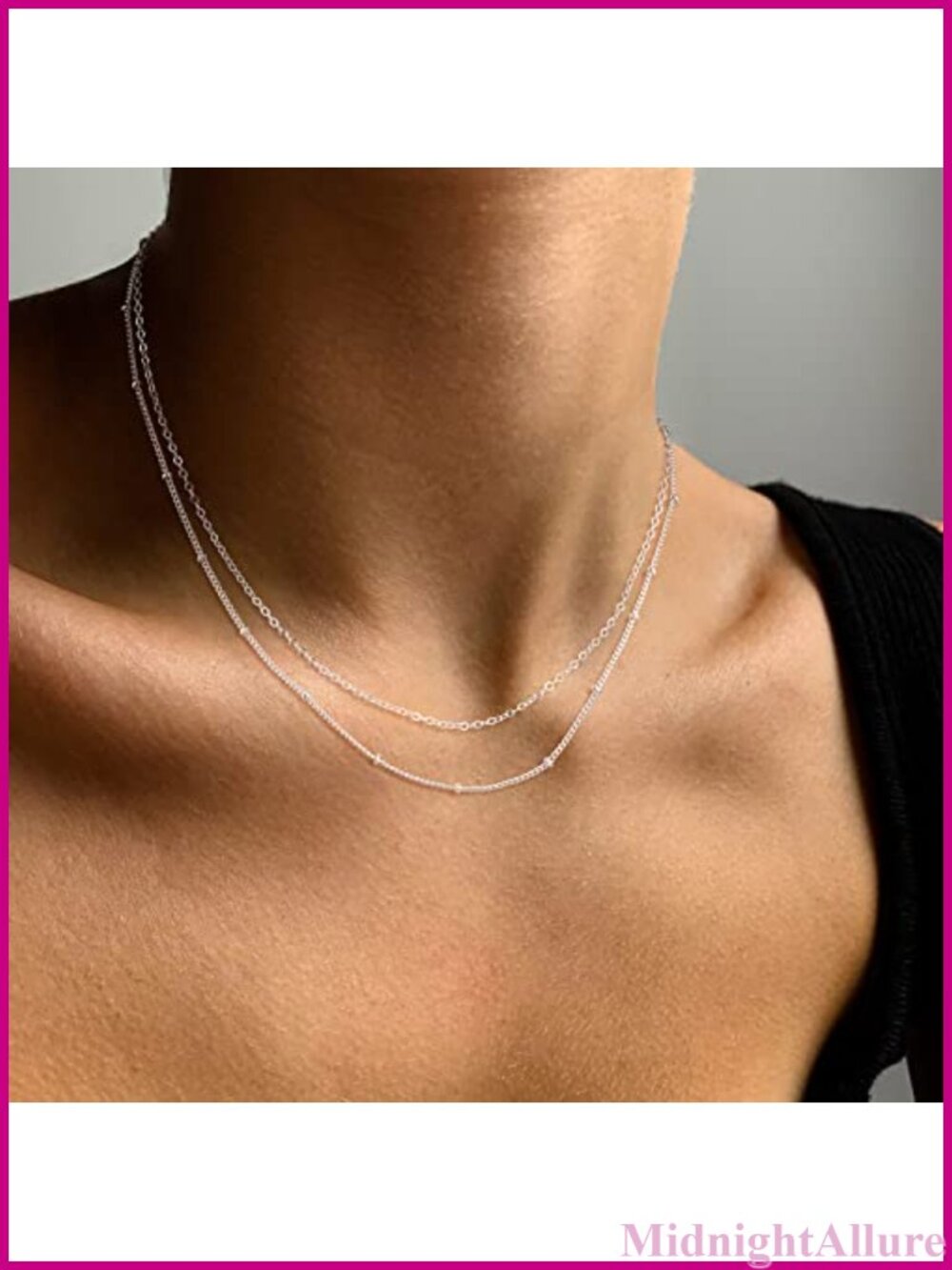 Sterling Silver Paperclip Chain Necklace Dainty Waterproof Choker for Women - Picture 6 of 6